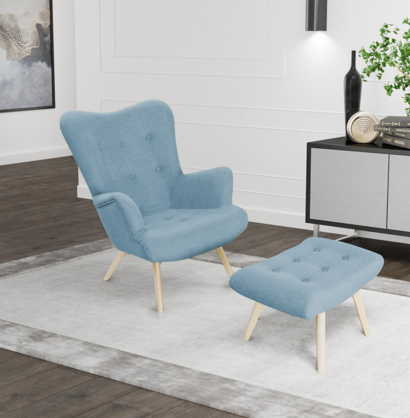 Teddy – Armchair + Pouf